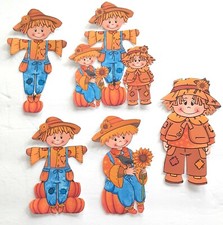3D UPick Fall Scarecrow Pumpkin Sun Flower Family Boy Girl Embellishment 4103