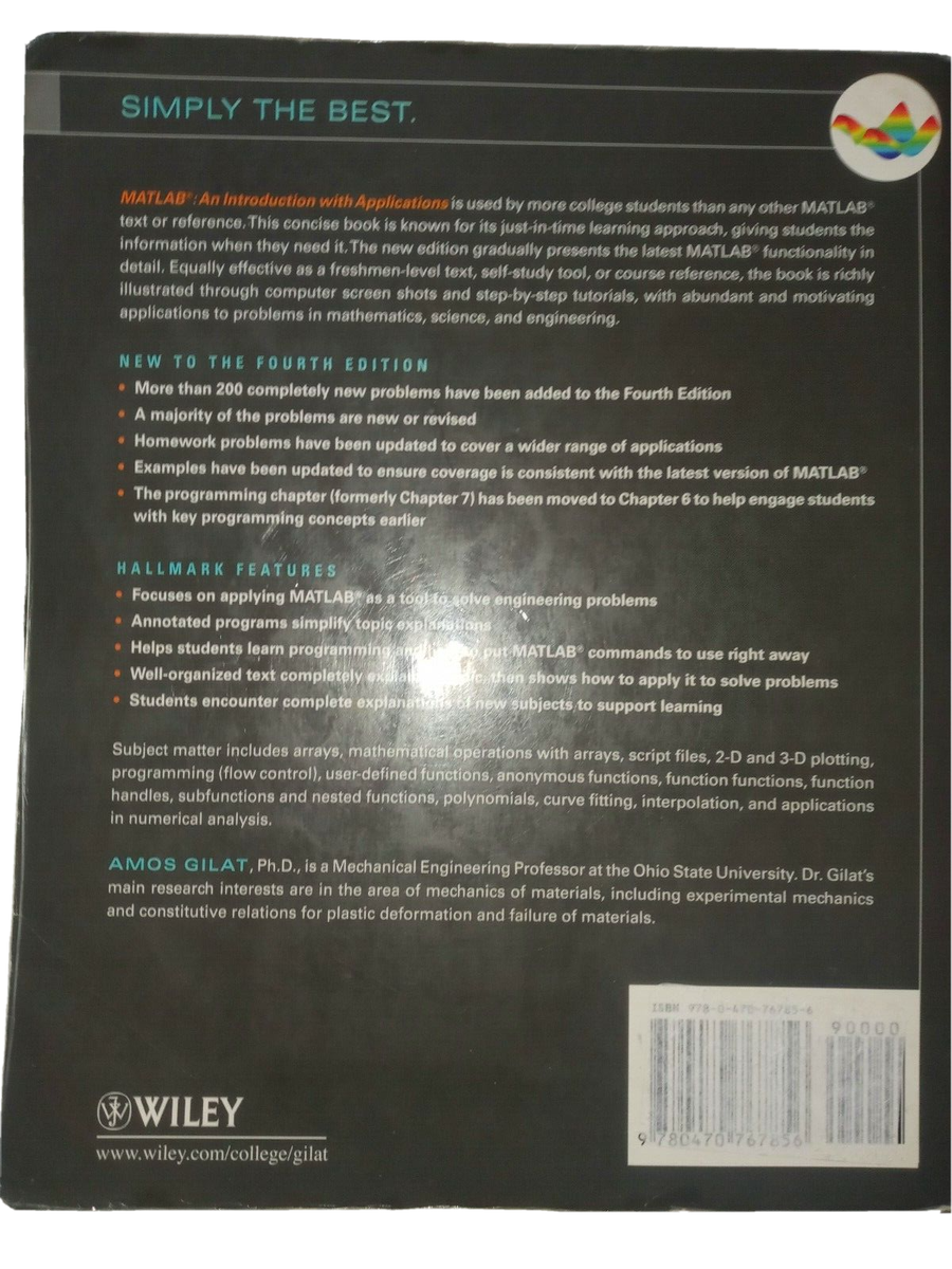 Matlab: An Introduction With Applications (Fourth Edition) Book | eBay
