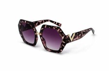 MariaKinz Sunglasses: Versa Leopard Frame Brown Gradient Lens