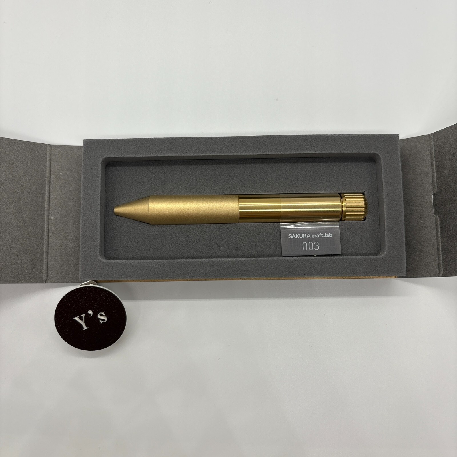 Sakura Craft Lab 003 Ballpoint Pen Black Ink Brass Body Japan Limited Gold New