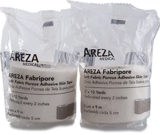 Areza Fabripore Soft Fabric Porous Adhesive Skin Tape 2" x 10Y (2 ROLLS)