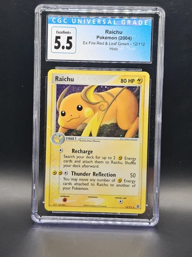 Vintage CGC 5.5 Raichu 12/112 Firered & Leafgreen Holo