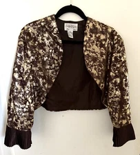 Tally Taylor Womens Jacket 26 Gold and Brown for Bride Wedding Church