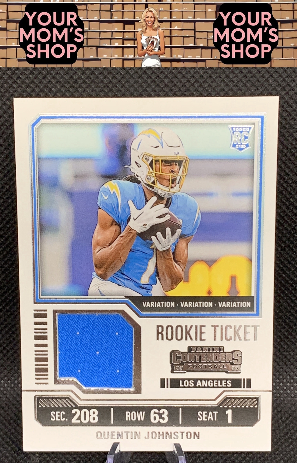 Quentin Johnston Panini Contenders Rookie Ticket Swatches #TS27V Variation