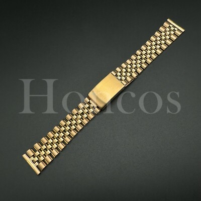19 MM Replacement President Jubilee Steel Watch Band Bracelet Quick Release Rose