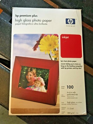 HP Premium Plus Glossy Photo Paper - 4x6 Inches, 100 Sheets For Professional Quality Prints
