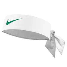 NIKE Dri-FIT Tennis Headband Head Tie One Size White Green US Open Rafael Nadal