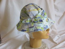 GYMBOREE Bucket Hat Cap Bow Blue Green Seaside Sz Large-XXLarge 5-7Years Girl