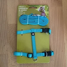 Vibrant Life Teal Harness & Leash For Kitty Cats 5-10 lbs New