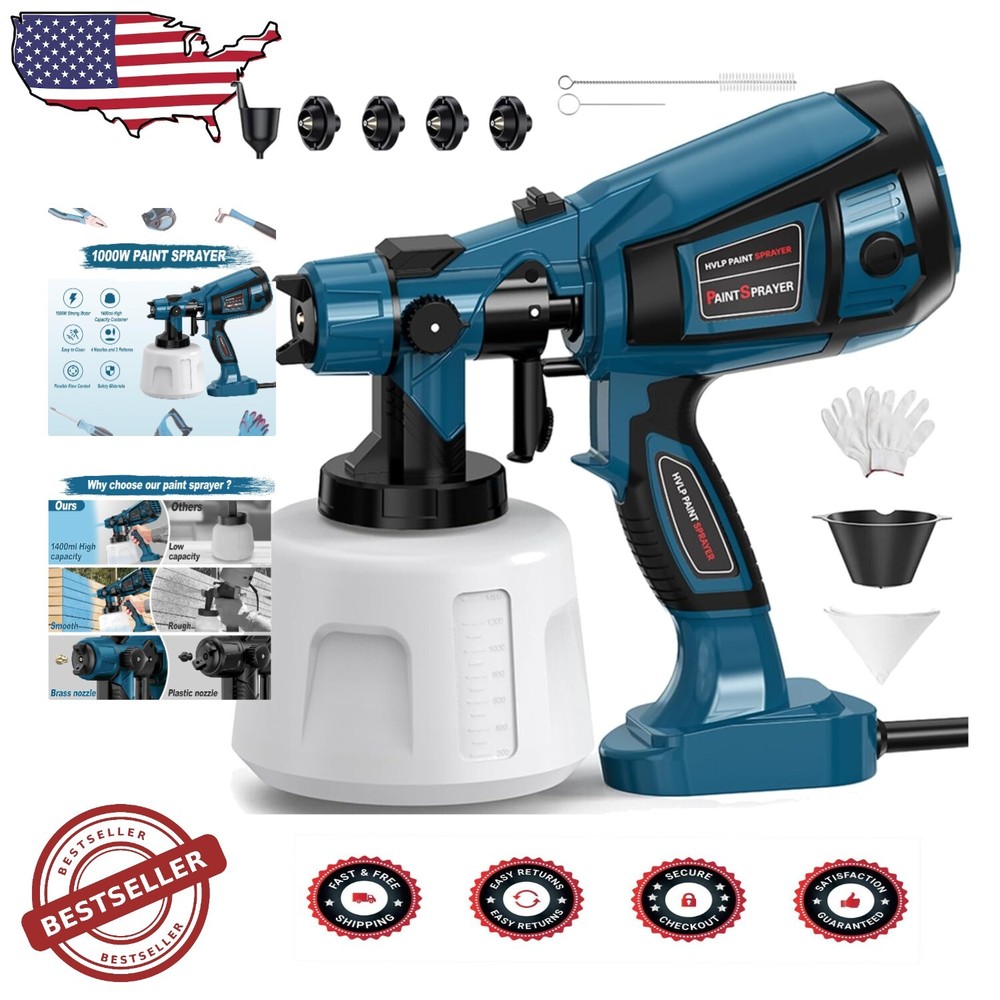 Efficient 1400ml Paint Sprayer with Four Adjustable Nozzles - Ultimate Tool