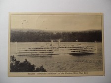 STAMPMART : USA STEAMER ALEXANDER HAMILTON HUDSON RIVER POSTCARD 1947 USED TO NY