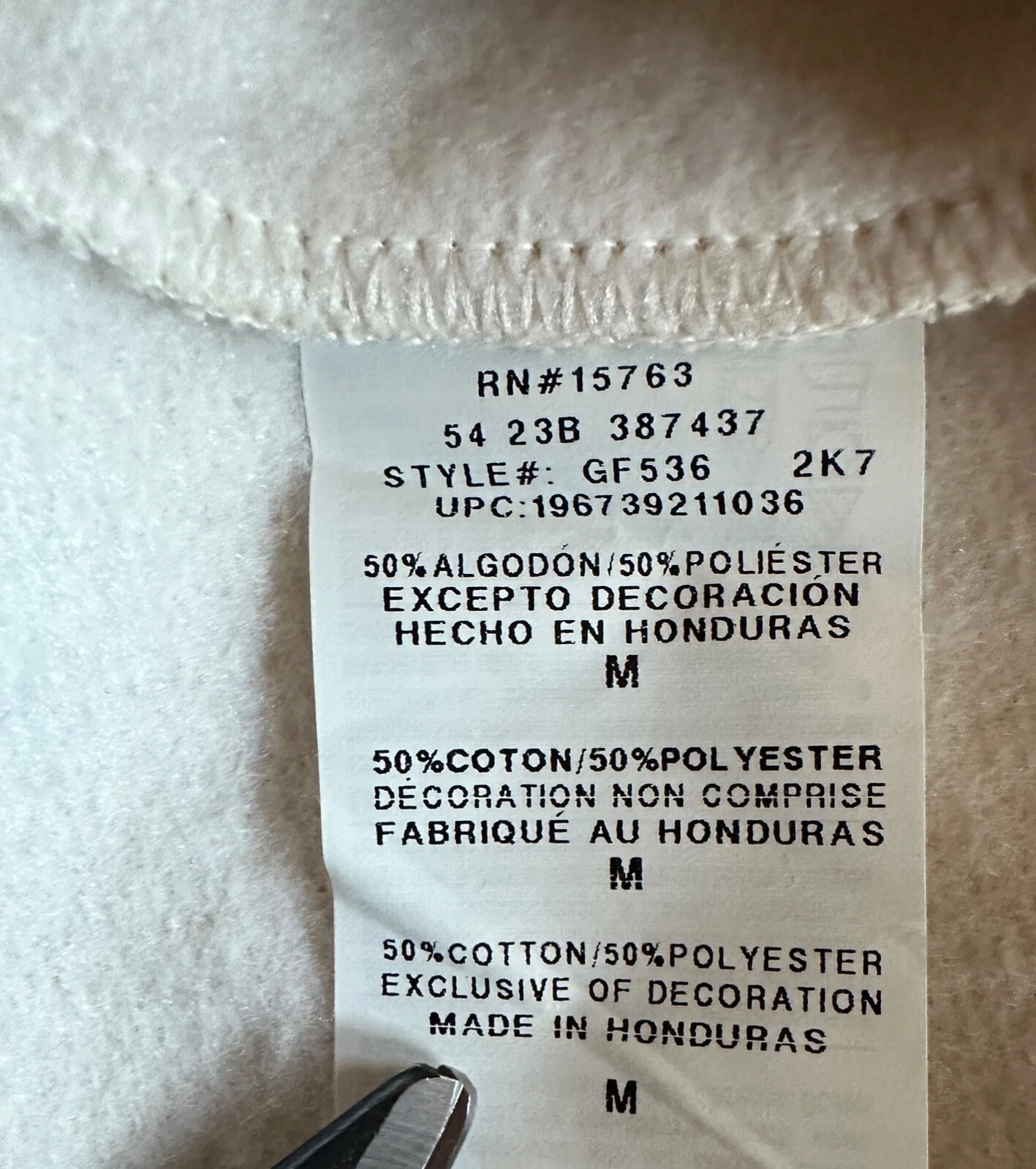 OFF WHITE Felpa con cappuccio Champion donna taglia M avorio foderata in pile tasca frontale nuova con etichette $55