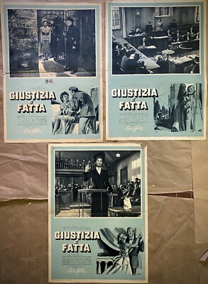 GIUSTIZIA E' FATTA - Lotto 3 Fotobuste Originali- Michel Auclair, Belpetre- 1950