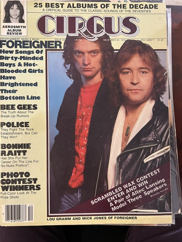 1979 December 25 Circus Lou Gramm/Mick Jones cover, Jagger poster, Police
