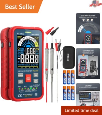 Versatile Battery-Powered 10000 Counts Multimeter with Smart Mode and Backlight