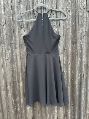 Express Cut Out Fit & Flare Sleeveless Halter Dress in Black - Size 2 | eBay