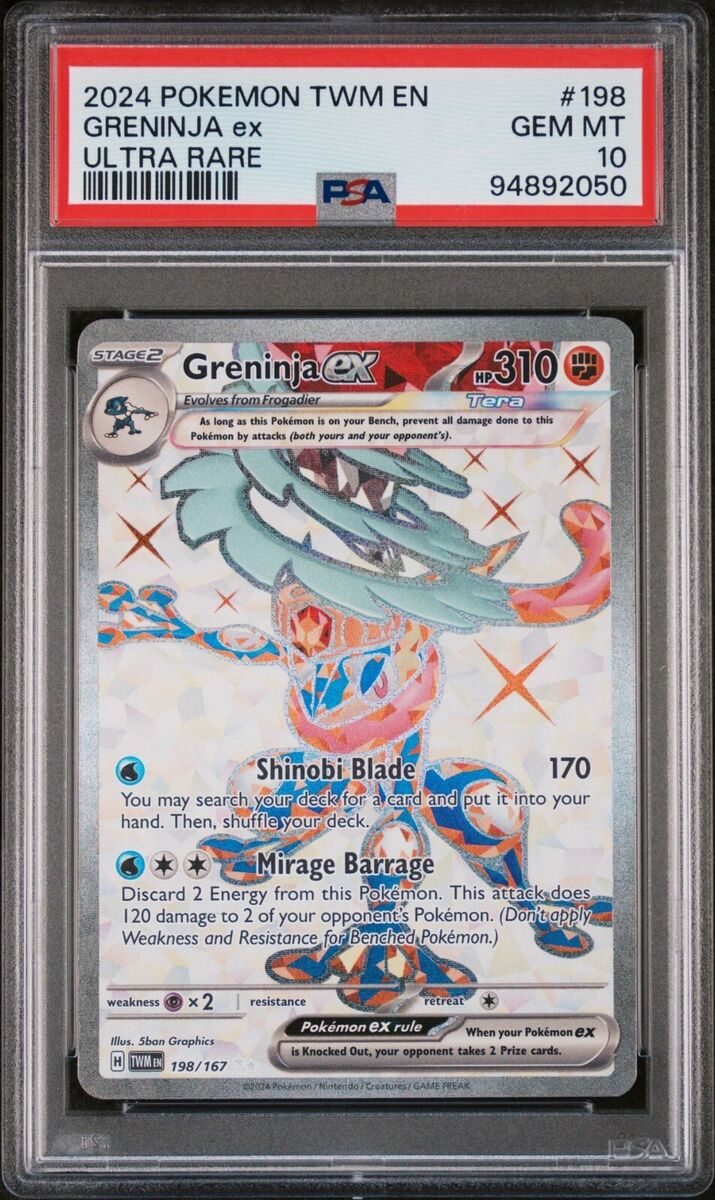 PSA 10 Greninja ex 198/167 Twilight Masquerade TWM Pokemon PSA 10 Greninja ex 198/167 Twilight Masquerade TWM Pokemon