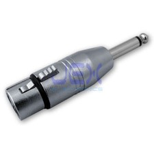 Locking Female 3-Pin XLR to Male 1/4" 6.35mm Mono Jack Connector Audio Adapter