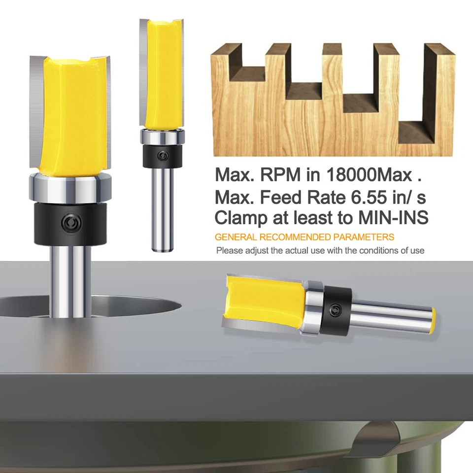 8mm Schaft Nutenfräser Oberfräse Bündigfräser Schaftfräser Holzfräser Nutfräsen - Bild 4 von 4