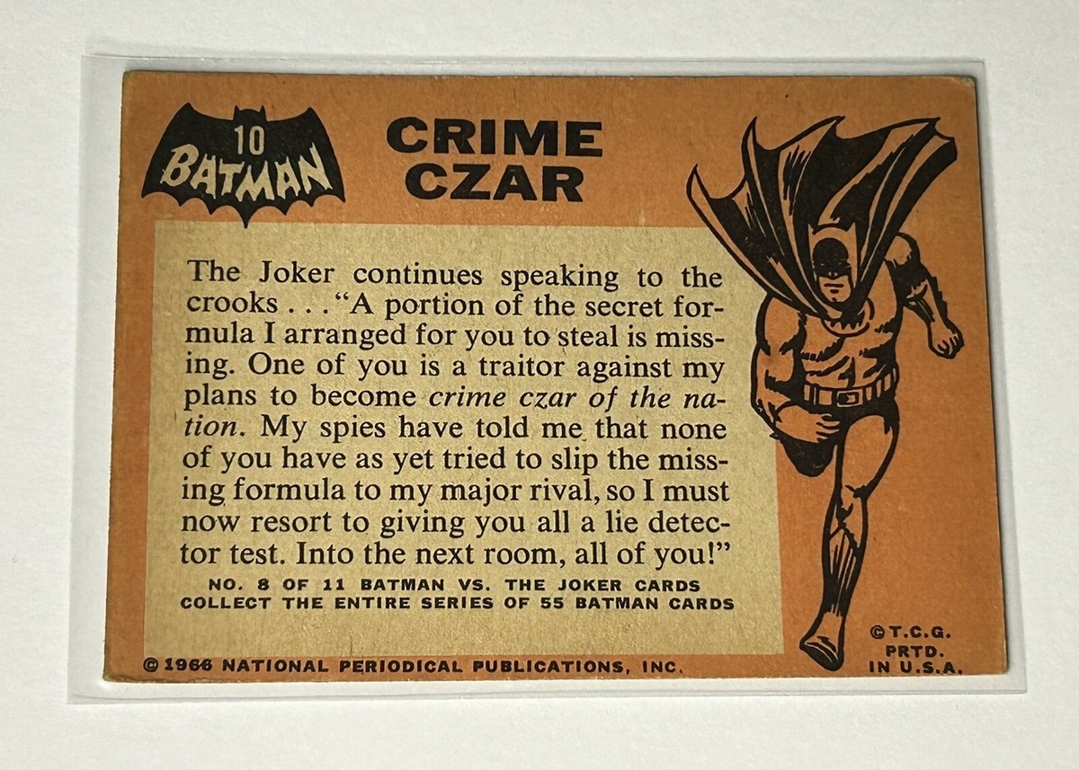 バッドマントランプ 1966 Topps Batman Black Bat Series Trading Card #10 Crime Czar