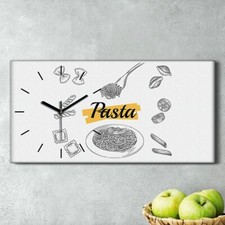 Leinwand Uhr Küche Wohnzimmer Bild Dekor 60x30 Italienische Nudeln Pasta