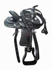 Youth Child Premium Leather Western Pony Miniature Horse Saddle Tack Set 8" Inch