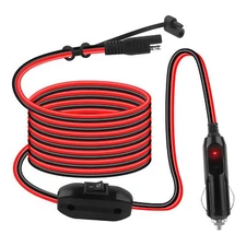 10Ft Cigarette Lighter to SAE Extension Cable - 16AWG 12V Cigarette Lighter Plug