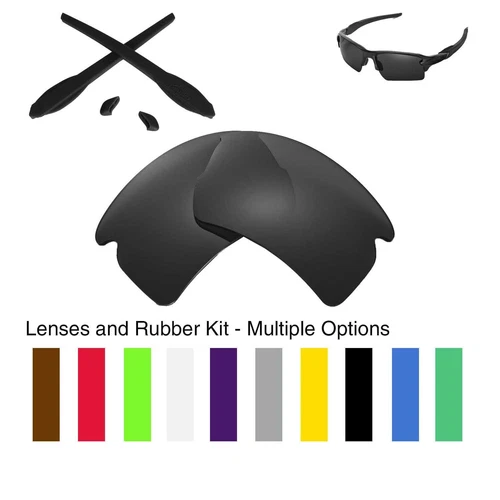 Walleva Lenses and Rubber Kit for Oakley Flak 2.0 XL OO9188 Series-Multi Options - product listing photo