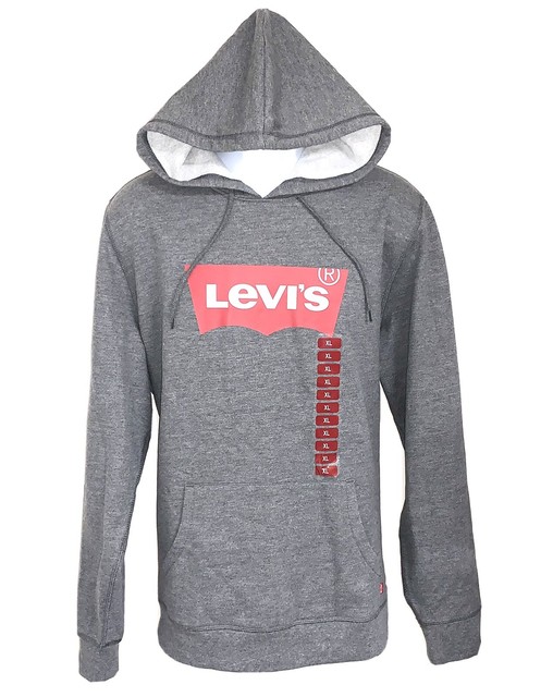 Levis Mens XL Gray Hoodie Sweatshirt 