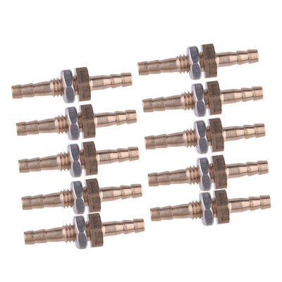 10x 1/4'' inch 6mm Brass Bulkhead Fitting Hose Barb Connector Tube Joiner A5