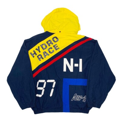 Vtg Very Rare Nautica Hydro Racing N-1 Sailing Jacket Hide Away Hood. Mens Med
