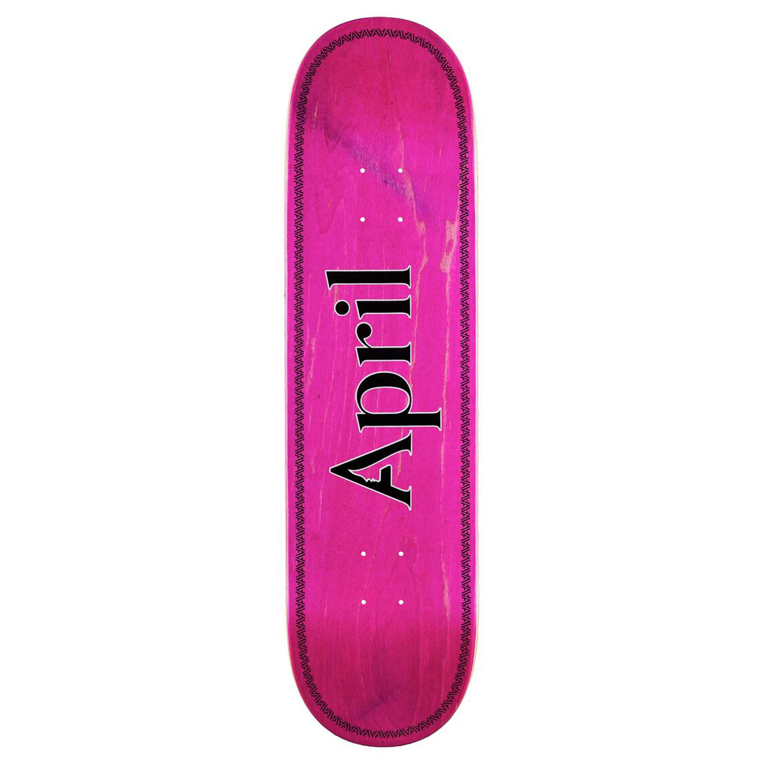 April Skateboard Deck Logo Black/Pink 8.38