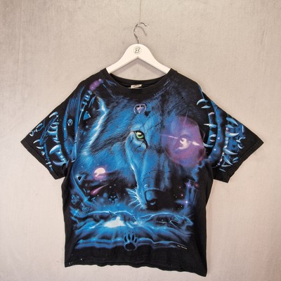 Vintage 2001 flüssigblau Great Wolf Lodge T-Shirt Herren groß schwarz blau