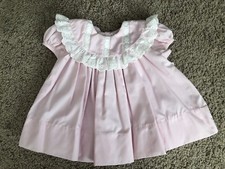 Vintage Pink White Girls Dress 18 Months Lace Ribbon Easter C.I. Castro  Co.