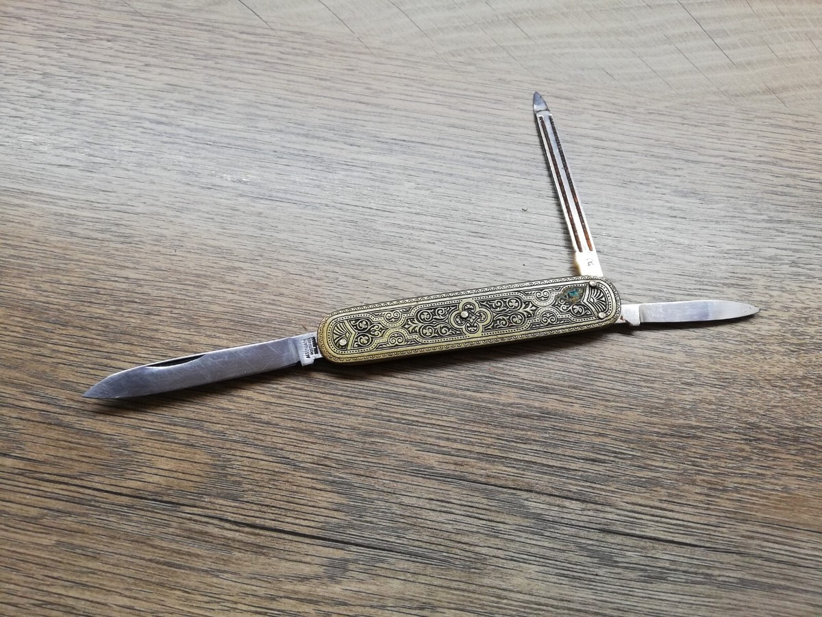 VTG BRASS GERMAN ALTENBACH SOLINGEN TOLEDO FOLDING POCKET PEN