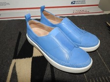 VIONIC ZINAH Women's Comfort Arch Support Slip On Shoes Blue Azure Leather Sz 5