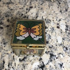VTG Glass Trinket Small Jewelry Box READ DAMAGED