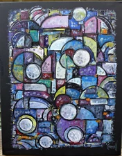 A WORLD WITHOUT WAR new oil painting original 16x20 BLACK canvas signed Crowell