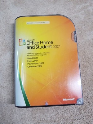Microsoft Office Home and Student 2007 PC Disc Case & Genuine Product Key