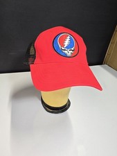 Grateful Dead Steal Your Face Logo Red Black Adjustable Cap, cap america