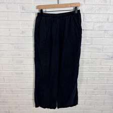 Match Point Wide Leg Pants Womens M Black Elastic Waist Stretch Made in USA