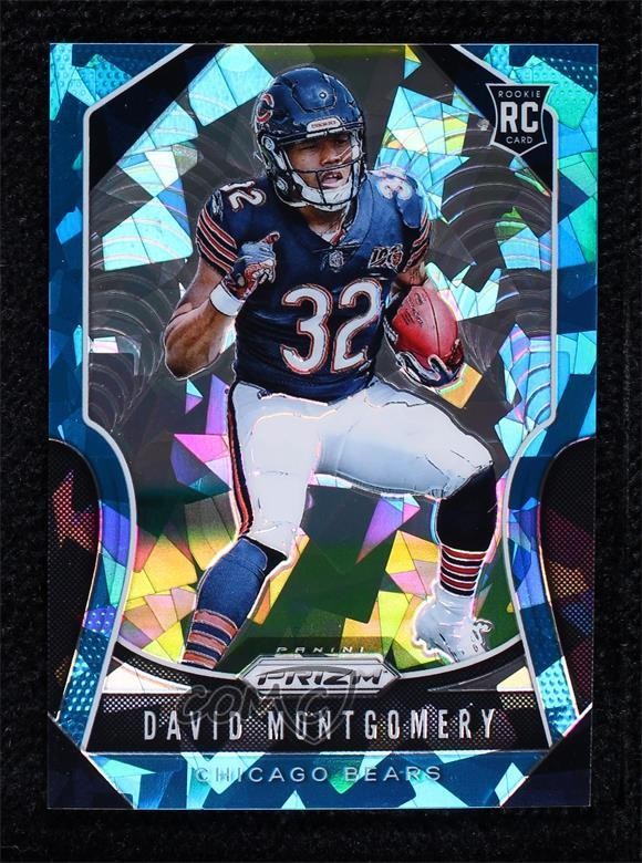 2019 Panini Prizm Rookies Blue Ice Prizm 46/99 David Montgomery #327 6ns