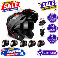 Motorcycle Helmet Double Lens Cross Section Helmet Safety Modular Flip Unisex