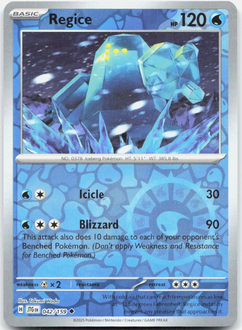 Regice Reverse Holo Uncommon SV09: Journey Together 042/159 NM