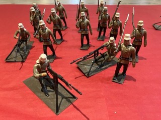 C B G France Hand Painted Soldiers On Stands With Guns