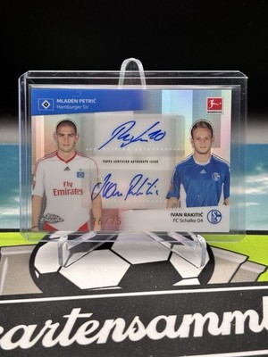2026 TOPPS Chrome Bundesliga Legend Dual /75 Autograph Card Petric / Rakitic HSV