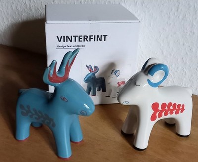 IKEA VINTERFINT Elch Julbock Rentier Weihnachten Deko Tiere Keramik