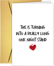 Funny Anniversary Card for Him Her, Humorous Valentines Day Card for Bf Gf, Rude