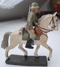 1930's Germany Hausser Lineol Elastolin WWII Wehrmacht soldier white horse 33