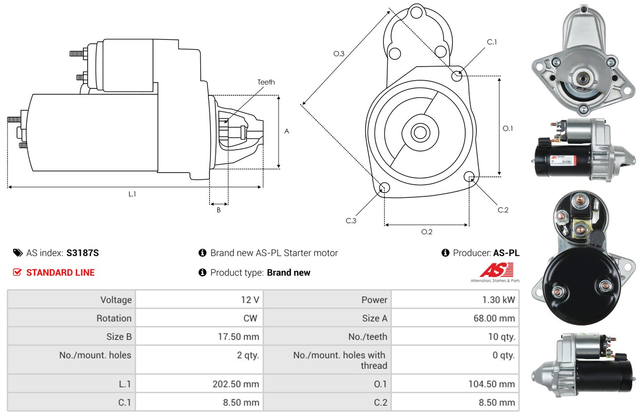 STARTER S3187S FOR DAEWOO VAUXHALL TIGRA/Mk CORSA VECTRA NOVA/Hatchback ASTRA - Image 11